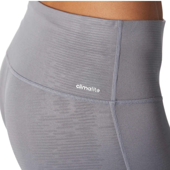 Adidas Climate Ultimate Mid-rise 3/4 Gray Crop Leggings - Picture 8 of 11